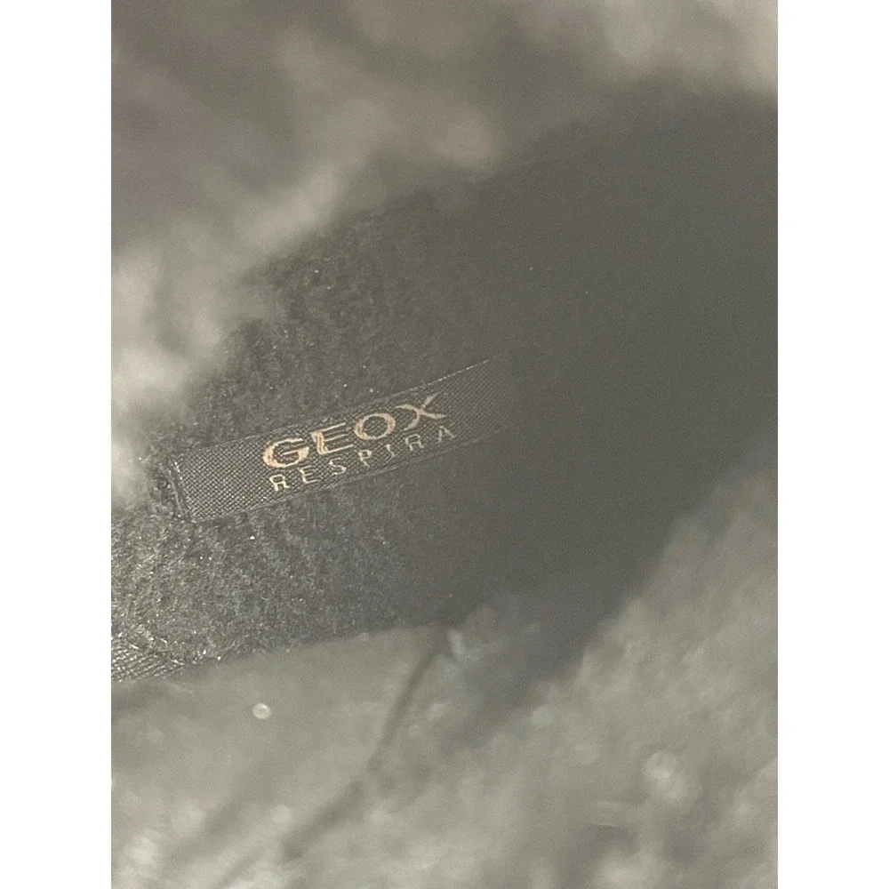 Geox Kaula B ABX Amphibiox Respira Womens Black Leather Faux Fur Winter‎ Boots 8